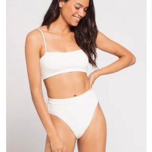 L*Space Crossroads Texture Frenchi Bikini in Cream